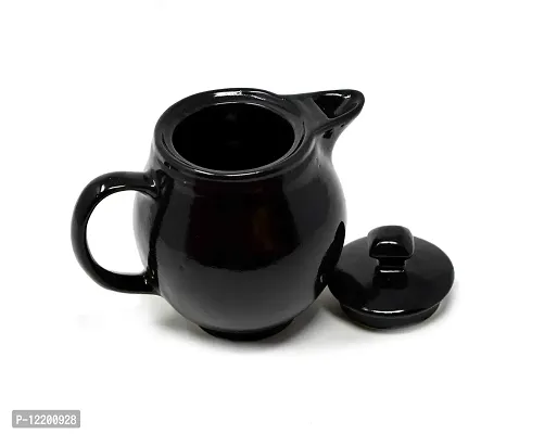 The Himalayan Goods Company - Stoneware Ceramic Coffee Tea Spouted Pot or Serving Teapot (550ml) (Black)-thumb3