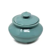 The Himalayan Goods Company Ceramic Container- 550 ml, Sea Green-thumb1