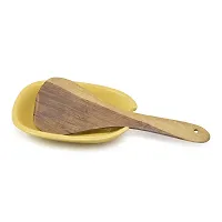 The Himalayan Goods Company Stoneware Ceramic Set of 2 Classic Boat Shape Spoon Ladle Rest 6 x 4 inches-thumb1