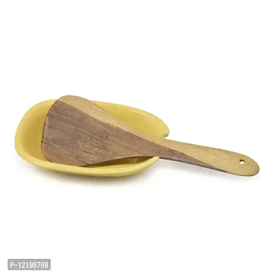 The Himalayan Goods Company Stoneware Ceramic Set of 2 Classic Boat Shape Spoon Ladle Rest 6 x 4 inches-thumb2