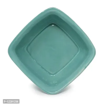 The Himalayan Goods Company Ceramic Square Bowl or Tray 5.5X 2.5 inches 500ml (Sea Green)