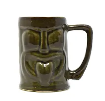 The Himalayan Goods Company - Cool Ceramic Tiki Mug Party Mugs Glasses, Beer Cocktail Hawaii, Island Mugs 375ml (Rustic Brown)-thumb1