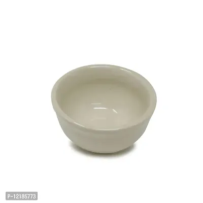The Himalayan Goods Company - Set or Pack of Stoneware Ceramic Stacking Dessert or Chutney or Sauce Bowls 125 ml (Off-White)-thumb4