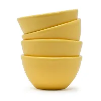 The Himalayan Goods Company Multipurpose Ceramic Sauce Dip, Chutney, Kitchen Measuring, Dessert Serving Bowl (Yellow, Small, 4)-thumb1