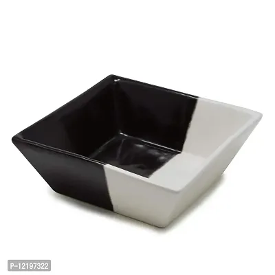 The Himalayan Goods Company Ceramic Square Bowl or Tray (6x6x2 inches) 500ml (White, 1)-thumb2