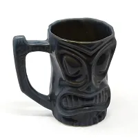 The Himalayan Goods Company - Cool Ceramic Tiki Mug Party Mugs Glasses, Beer Cocktail Hawaii, Island Mugs 375ml (Rustic Brown)-thumb2