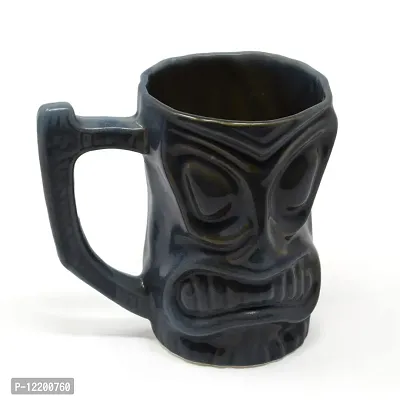 The Himalayan Goods Company - Cool Ceramic Tiki Mug Party Mugs Glasses, Beer Cocktail Hawaii, Island Mugs 375ml (Rustic Brown)-thumb3