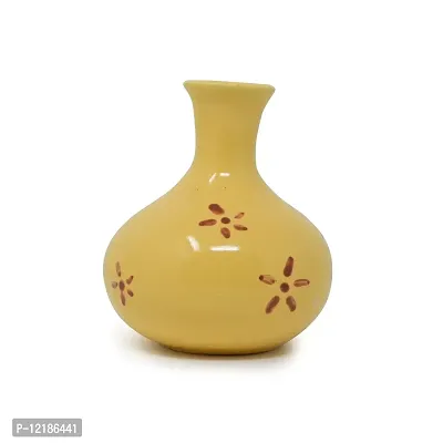 The Himalayan Goods Company Ceramic Bud Or Flower Vase (Yellow)