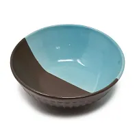 The Himalayan Goods Company Handmade Stacking Pasta Noodle Snacks Rice Stoneware Ceramic Serving Bowl (Turquoise, 750 Ml)-thumb2