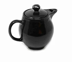 The Himalayan Goods Company - Stoneware Ceramic Coffee Tea Spouted Pot or Serving Teapot (550ml) (Black)-thumb1