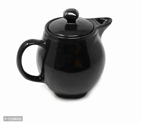 The Himalayan Goods Company - Stoneware Ceramic Coffee Tea Spouted Pot or Serving Teapot (550ml) (Black)-thumb2