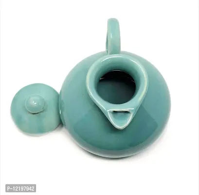 The Himalayan Goods Company Stoneware Ceramic Milk Oil Jug Pourer Dispenser Round, 350ml (Sea Green)-thumb4