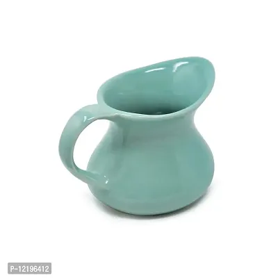 The Himalayan Goods Company - Value Series Stoneware Ceramic Milk Jug or Oil Pourer or Pitcher 275 ml (Green and Beige)-thumb2