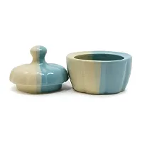 The Himalayan Goods Company Ceramic Butter or Serving Bowl with Lid (Green)-thumb1