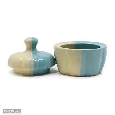 The Himalayan Goods Company Ceramic Butter or Serving Bowl with Lid (Green)-thumb2