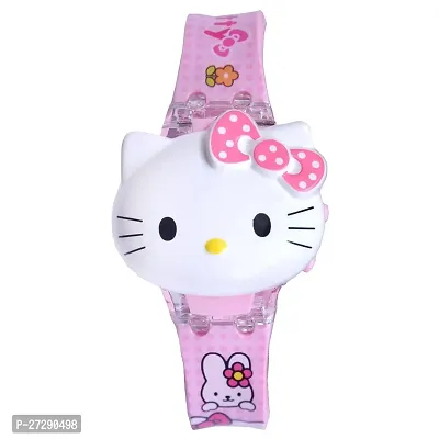 Mashoor Party Maker Hello Kitty Led Glowing Digital Watch for Girls with Music and Light