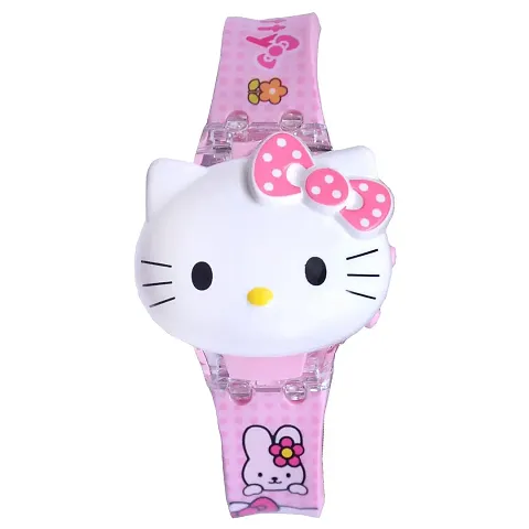 Mashoor Party Maker Hello Kitty Led Glowing Digital Watch for Girls with Music and Light