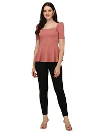 PRD PURNDEEP Enterprise?Women's Regular Square Neck Half Sleeve Lycra Top-thumb1