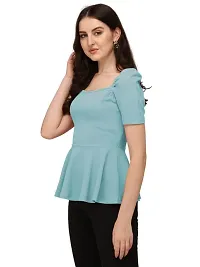 PRD PURNDEEP Enterprise?Women's Regular Square Neck Half Sleeve Lycra Top-thumb2