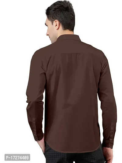 PURNDEEP Enterprise Men Plain Shirt (XX-Large, Brown)-thumb5