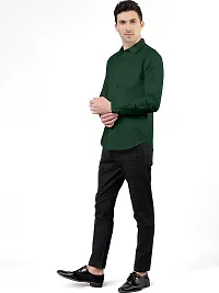 PURNDEEP Enterprise Men Plain Shirt (Medium, Dark Green)-thumb2