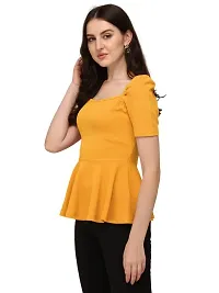 PRD PURNDEEP Enterprise?Women's Regular Square Neck Half Sleeve Lycra Top-thumb2