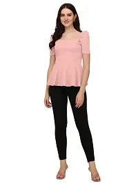 PRD PURNDEEP Enterprise?Women's Regular Square Neck Half Sleeve Lycra Top-thumb2