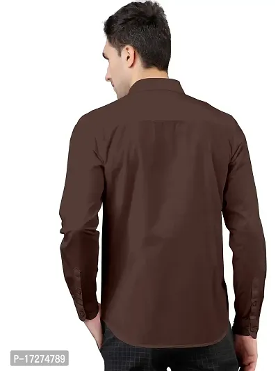 PURNDEEP Enterprise Men Plain Shirt (X-Large, Brown)-thumb5