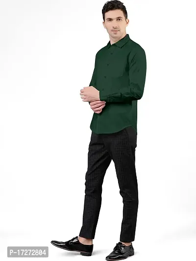 PURNDEEP Enterprise Men Plain Shirt (XX-Large, Dark Green)-thumb3