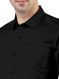 PURNDEEP Enterprise Men Plain Shirt (Large, Black)-thumb3