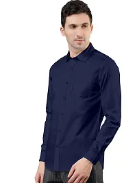 PURNDEEP Enterprise Men Plain Shirt (XX-Large, Navy Blue)-thumb1