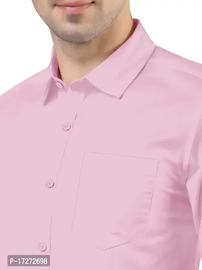 PURNDEEP Enterprise Men Plain Shirt (Medium, Baby Pink)-thumb4