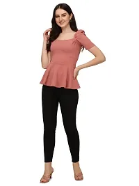 PRD PURNDEEP Enterprise?Women's Regular Square Neck Half Sleeve Lycra Top-thumb4