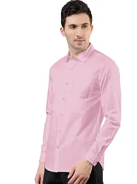 PURNDEEP Enterprise Men Plain Shirt (Medium, Baby Pink)-thumb1