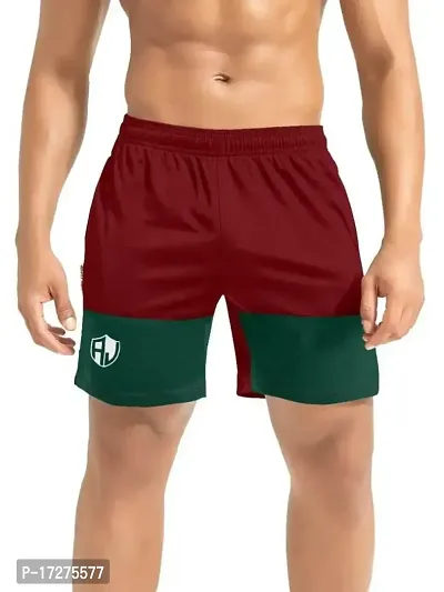 PRD PURNDEEP ENTERPRISE Men's Outdoor Quick Dry Lightweight Sports Shorts (Maroon  Green_XXL)-thumb0