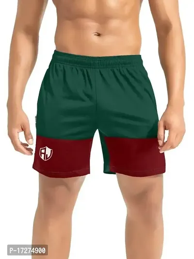 PRD PURNDEEP ENTERPRISE Men's Outdoor Quick Dry Lightweight Sports Shorts (Green  Maroon_XXL)