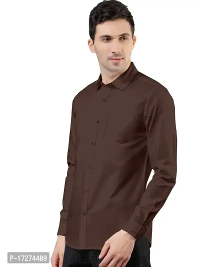 PURNDEEP Enterprise Men Plain Shirt (XX-Large, Brown)-thumb2