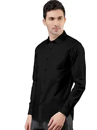 PURNDEEP Enterprise Men Plain Shirt (Medium, Black)-thumb1