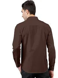 PURNDEEP Enterprise Men Plain Shirt (Medium, Brown)-thumb4