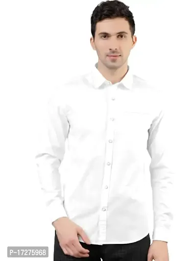 PURNDEEP Enterprise Men Plain Shirt (Large, White)