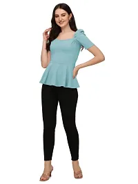 PRD PURNDEEP Enterprise?Women's Regular Square Neck Half Sleeve Lycra Top-thumb4