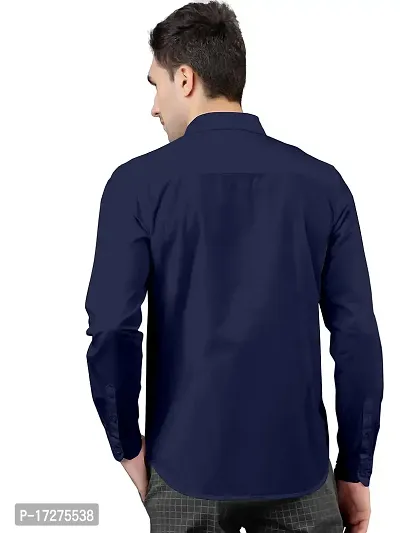 PURNDEEP Enterprise Men Plain Shirt (XX-Large, Navy Blue)-thumb5