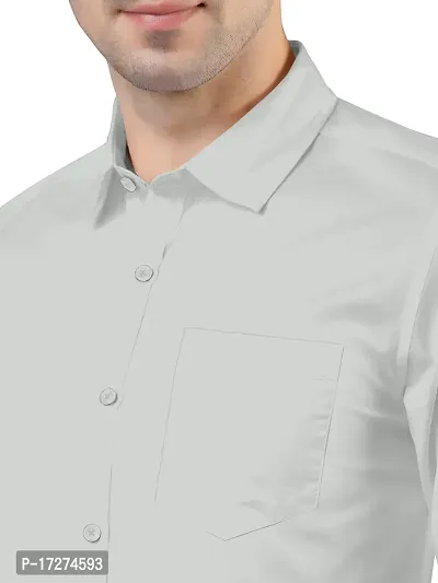 PURNDEEP Enterprise Men Plain Shirt (Medium, Grey)-thumb4