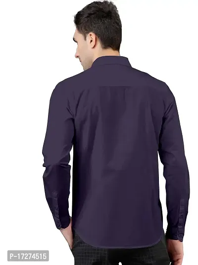 PURNDEEP Enterprise Men Plain Shirt (Large, Purple)-thumb5