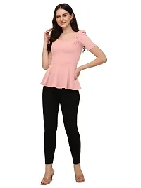 PRD PURNDEEP Enterprise?Women's Regular Square Neck Half Sleeve Lycra Top-thumb5