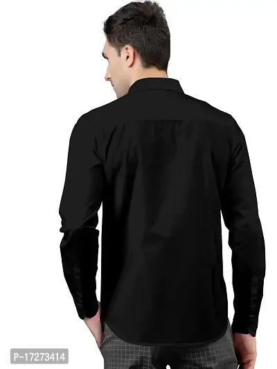 PURNDEEP Enterprise Men Plain Shirt (Medium, Black)-thumb5