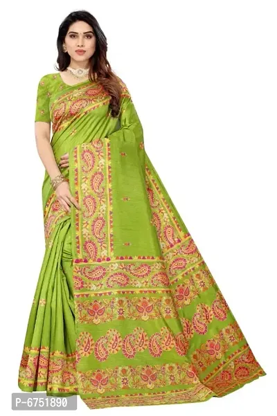 Latest design Cotton silk Floral print saree-thumb0