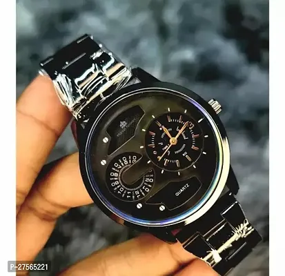 Stylish Black Metal Analog Watches For Men-thumb0