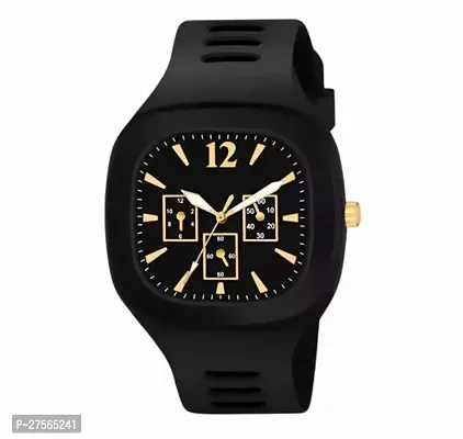 Stylish Black Silicone Analog Watches For Men