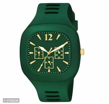 Stylish Green Silicone Analog Watches For Men